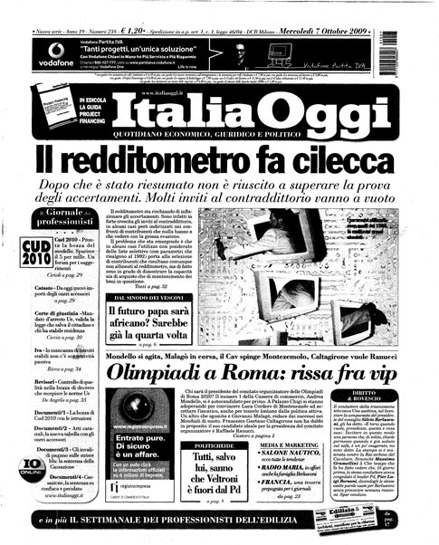 Italia oggi : quotidiano di economia finanza e politica